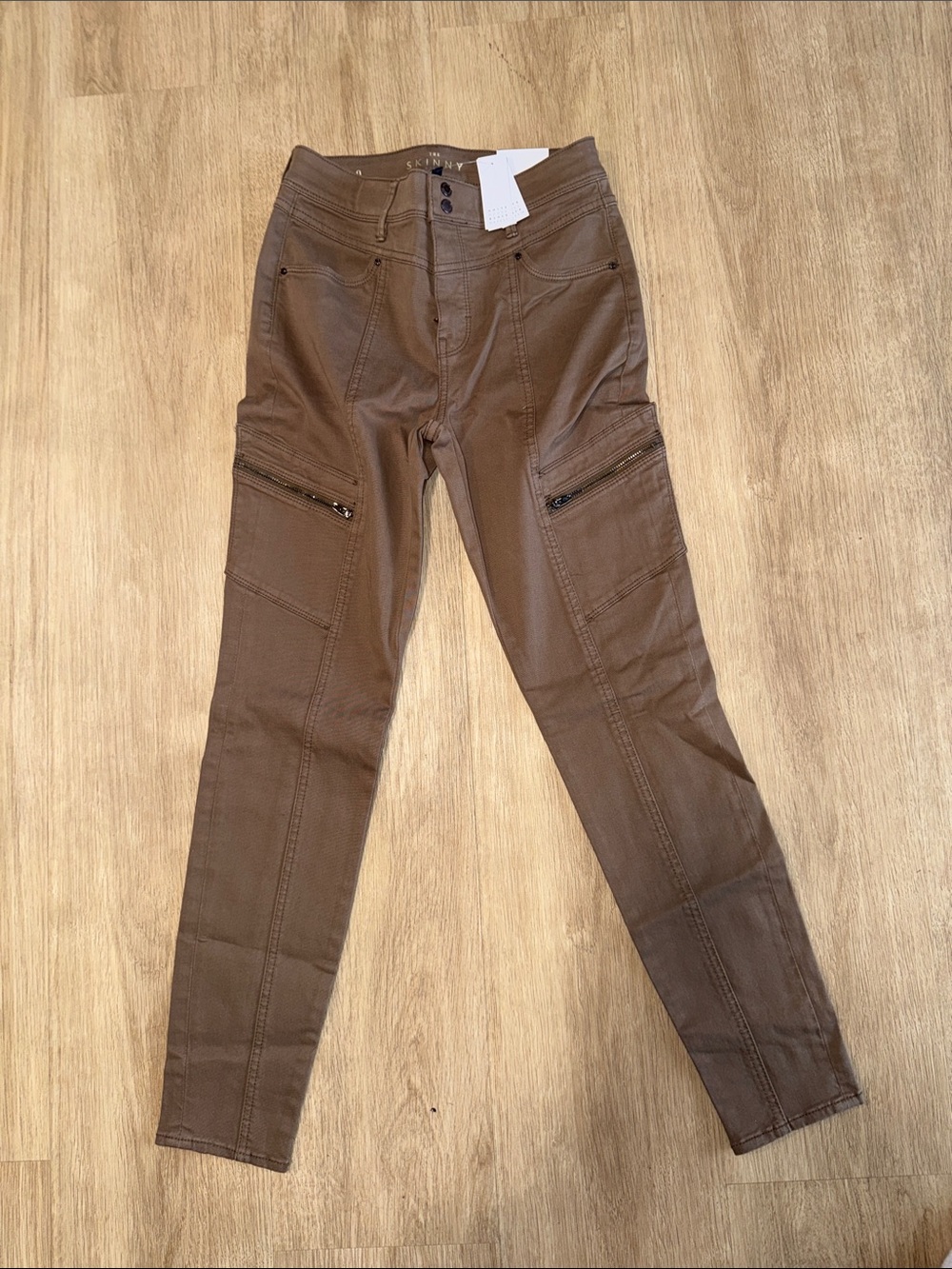White House Black Market Slim Zip-Pocket Pants in Brown